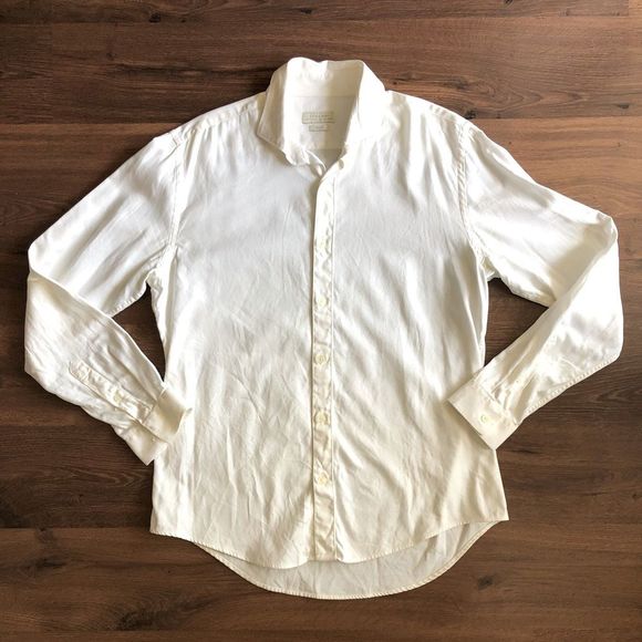 Zara Mens White Collar Dress Shirt 